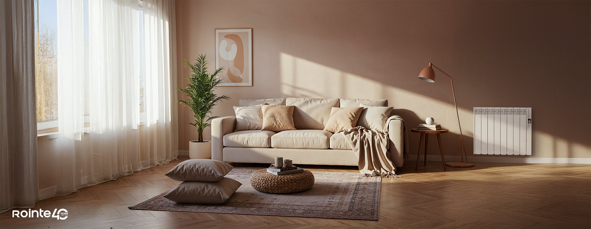 Cozy interior prepared for autumn with electric heating